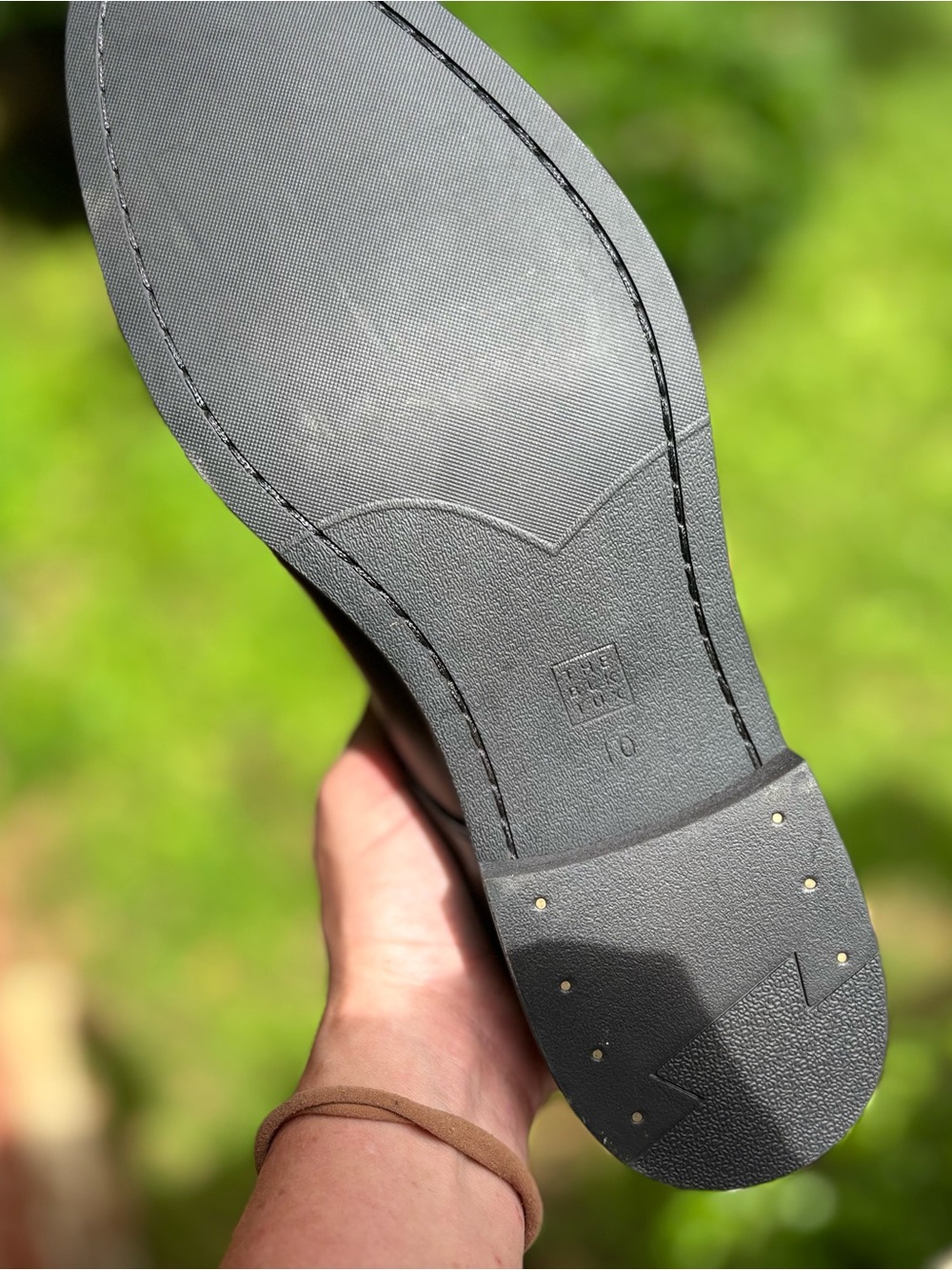 The Black Tux | Men's Black Leather Derby Shoes with Contrast Welt | Size 10 - Picture 8 of 11